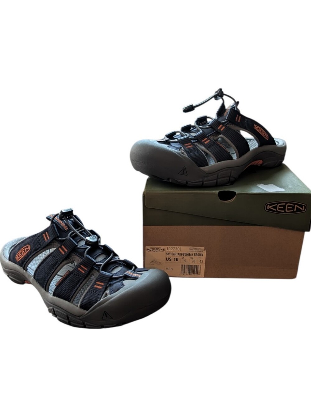 Keen Men's Newport H2 Slides Sky Captain / Bombay Brown NEW IN BOX